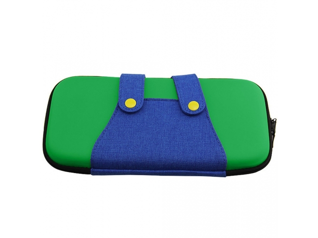 FUNDA ESTUCHE TRANSPORTE PROTECTORA RIGIDA NINTENDO SWITCH ATUENDO LUIGI AZUL Y VERDE. PROTEGE LA CONSOLA CUANDO NO LA ESTAS USANDO O PARA TRANSPORTARLA SIN RIESGOS