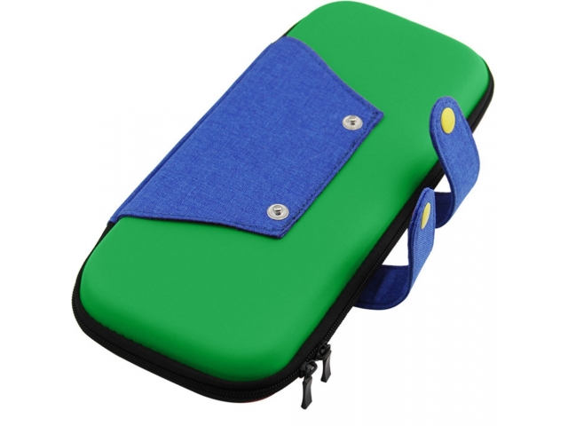 FUNDA ESTUCHE TRANSPORTE PROTECTORA RIGIDA NINTENDO SWITCH ATUENDO LUIGI AZUL Y VERDE. PROTEGE LA CONSOLA CUANDO NO LA ESTAS USANDO O PARA TRANSPORTARLA SIN RIESGOS