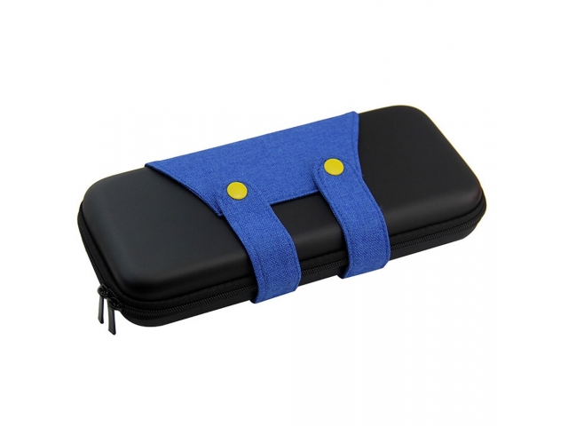 FUNDA ESTUCHE TRANSPORTE PROTECTORA RIGIDA NINTENDO SWITCH ATUENDO MARIO AZUL Y NEGRA. PROTEGE LA CONSOLA CUANDO NO LA ESTAS USANDO O PARA TRANSPORTARLA SIN RIESGOS