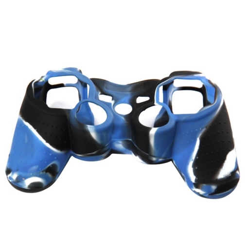 FUNDA PROTECTOR DE SILICONA JOYSTICK PLAYSTATION 3 CAMUFLADO AZUL