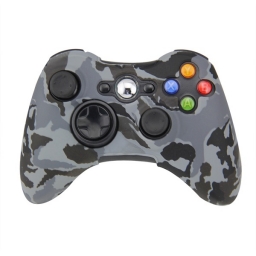 FUNDA PROTECTOR DE SILICONA JOYSTICK XBOX360 CAMUFLADO GRIS OSCURO