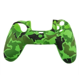 FUNDA PROTECTOR DE SILICONA PARA JOYSTICK PLAYSTATION 4 CAMUFLADO VERDE FLUO