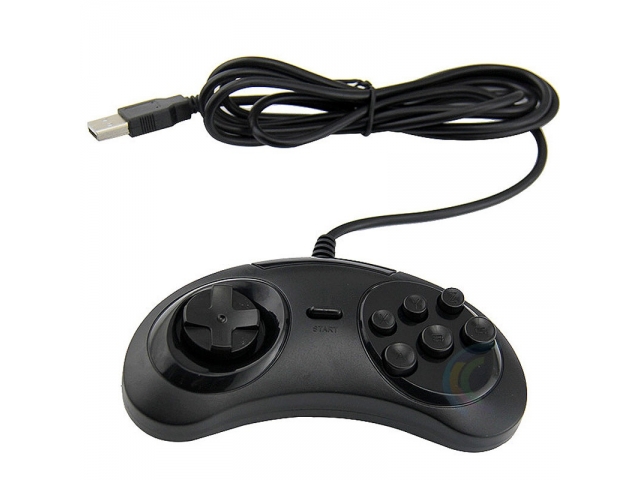 MANDO CONTROL USB RETRO DISEÑO ESTILO MEGADRIVE SEGA GENESIS PARA PC Y NOTEBOOK IDEAL PARA JUGAR EN EMULADORES