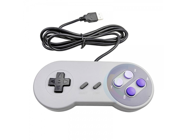 mando control USB RETRO DISEÑO SUPER NES 16 BIT PARA PC Y NOTEBOOK PARA JUGAR A TODOS LOS CLASICOS DE LA SNES EN TU PC O MAC