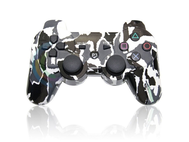 CONTROL MANDO BLUETOOTH INALAMBRICO PARA PLAYSTATION 3 COMPATIBLE CAMUFLADO NEGRO BLANCO