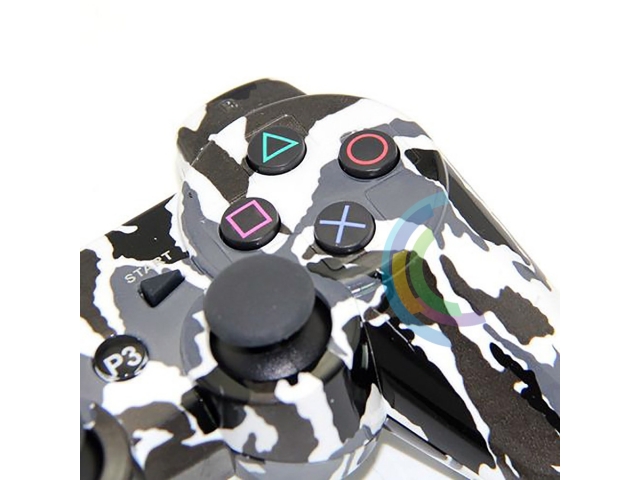 CONTROL MANDO BLUETOOTH INALAMBRICO PARA PLAYSTATION 3 COMPATIBLE CAMUFLADO NEGRO BLANCO