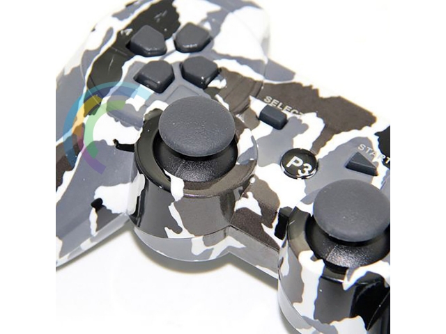 CONTROL MANDO BLUETOOTH INALAMBRICO PARA PLAYSTATION 3 COMPATIBLE CAMUFLADO NEGRO BLANCO