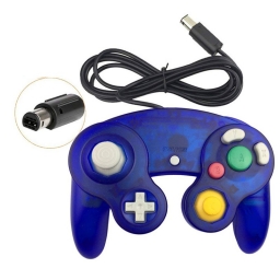 JOYSTICK NINTENDO GAME CUBE Y WII AZUL TRANSPARENTE