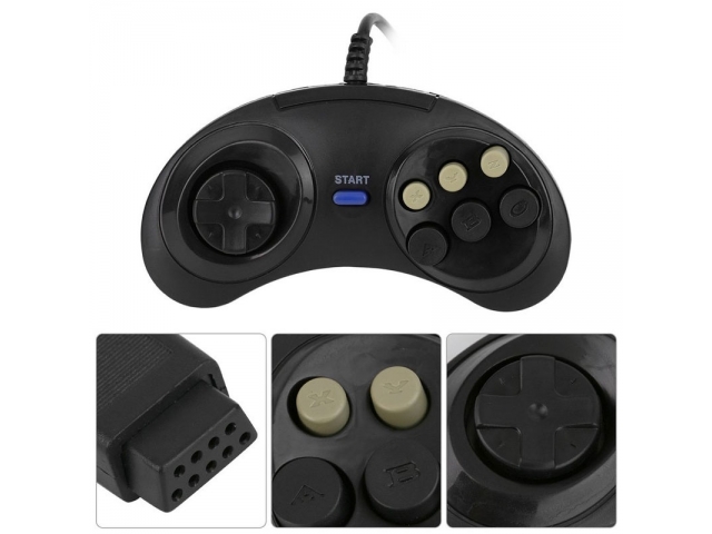 JOYSTICK CONTROL MANDO COMPATIBLE PARA LA CONSOLA DE SEGA MODELOS MEGADRIVE O SEGA GENESIS 16 BITS