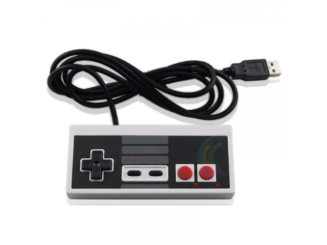 MANDO CONTROL USB RETRO DISEÑO ESTILO NINTENDO 8 BIT PARA PC Y NOTEBOOK WINDOWS MAC LINUX