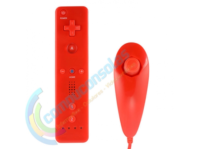 EL PACK CONTIENE:  -JOYSTICK WIIMOTE CON MOTION PLUS INCORPORADO  -JOYSTICK NUNCHUK  -CORREA PARA WIIMOTE  -FUNDA DE SILICONA PARA WIIMOTE  COLOR: ROJO