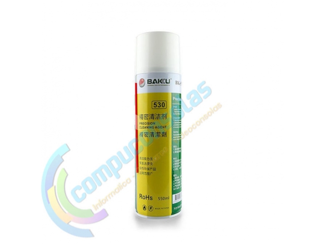 LIMPIADOR DE CONTACTOS PARA DISPOSITIVOS DE ELECTRONICA EN GENERAL BAKU BK5500  Spray de gran tamaño, 550ml de contenido.  Tubo aplicador para mayor precision.  Disuelve grasa, aceites, suciedad y otros contaminantes de cables y contactos eléctricos.