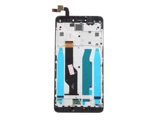 PANTALLA MODULO COMPLETO LCD DISPLAY CON VIDRIO TACTIL Y TOUCH DE REPUESTO PARA TELEFONO CELULAR XIAOMI REDMI NOTE 4X CON MARCO   COLOR: NEGRO