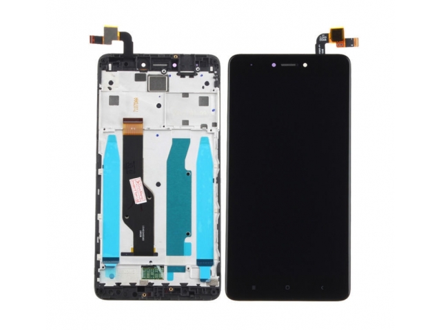 PANTALLA MODULO COMPLETO LCD DISPLAY CON VIDRIO TACTIL Y TOUCH DE REPUESTO PARA TELEFONO CELULAR XIAOMI REDMI NOTE 4X CON MARCO   COLOR: NEGRO