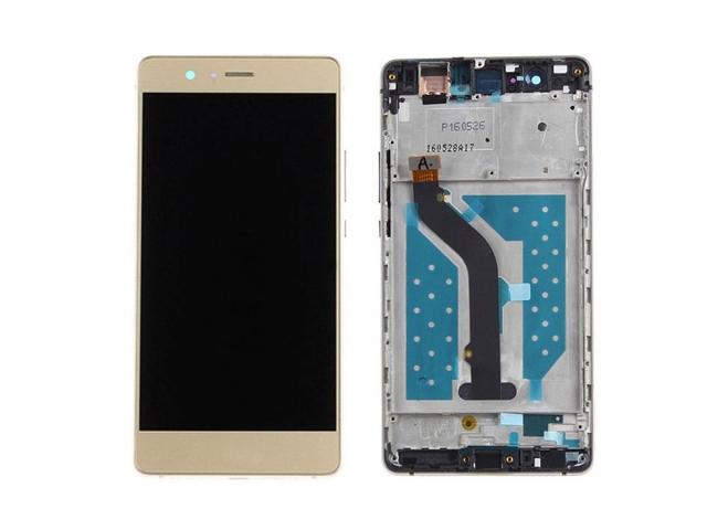 MODULO PANTALLA COMPLETA LCD DISPLAY CON VIDRIO TACTIL Y TOUCH PARA TELEFONO CELULAR HUAWEI P9 LITE 5.2" CON MARCO  COLOR: DORADO  VNS-L23  VNSL23