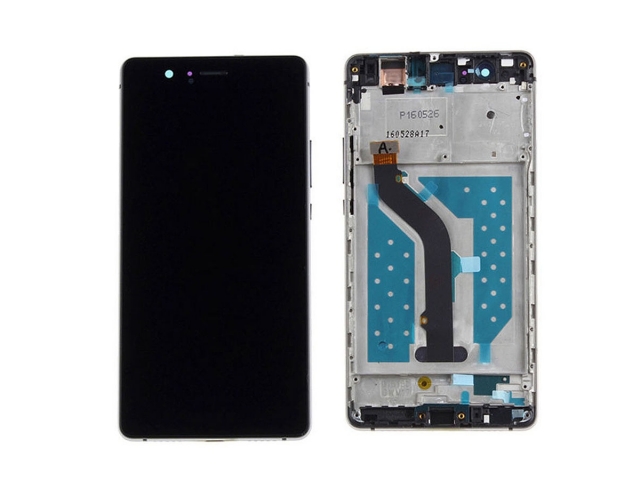 MODULO PANTALLA COMPLETA LCD DISPLAY CON VIDRIO TACTIL Y TOUCH PARA TELEFONO CELULAR HUAWEI P9 LITE 5.2" CON MARCO  COLOR: NEGRO  VNS-L23  VNSL23