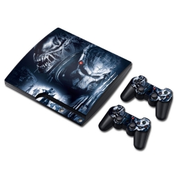 VINILO SKIN ADHESIVO PEGOTIN PERSONALIZAR PLAYSTATION 3 SLIM ALIEN VS PREDATOR